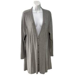 Torrid Longline Button Front Cardigan Sweater Women PlusSize 2 18-20 Gray Duster